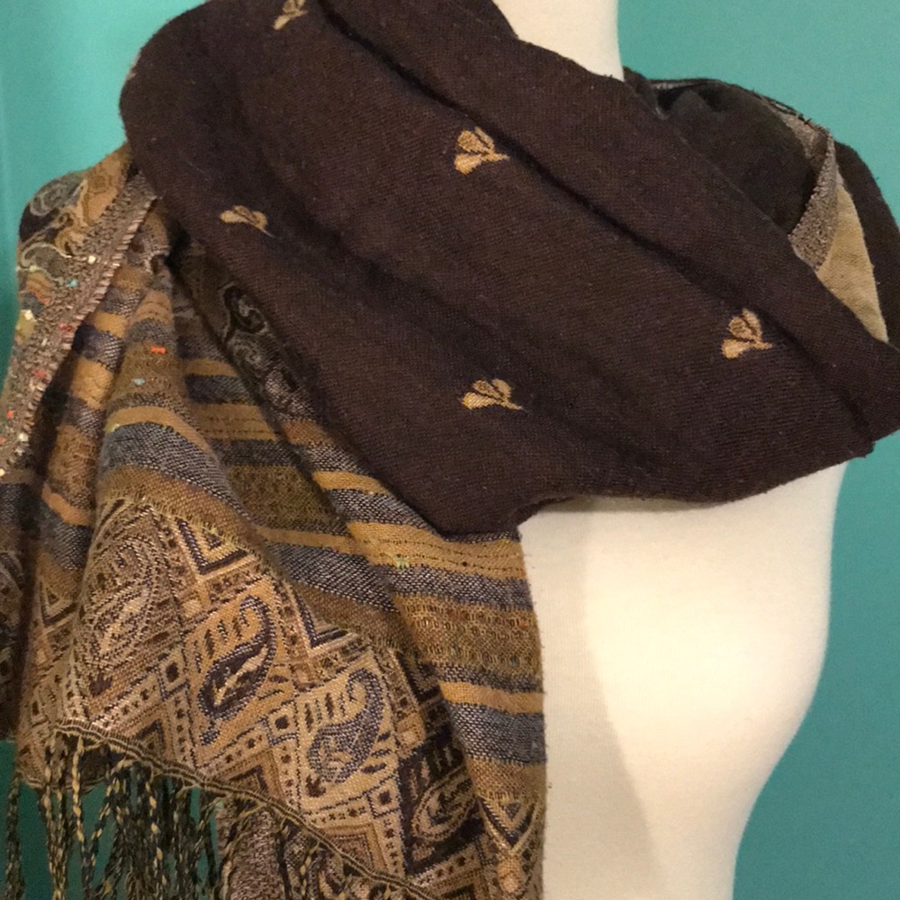 Oversized Brown Winter Scarf Blanket scarf